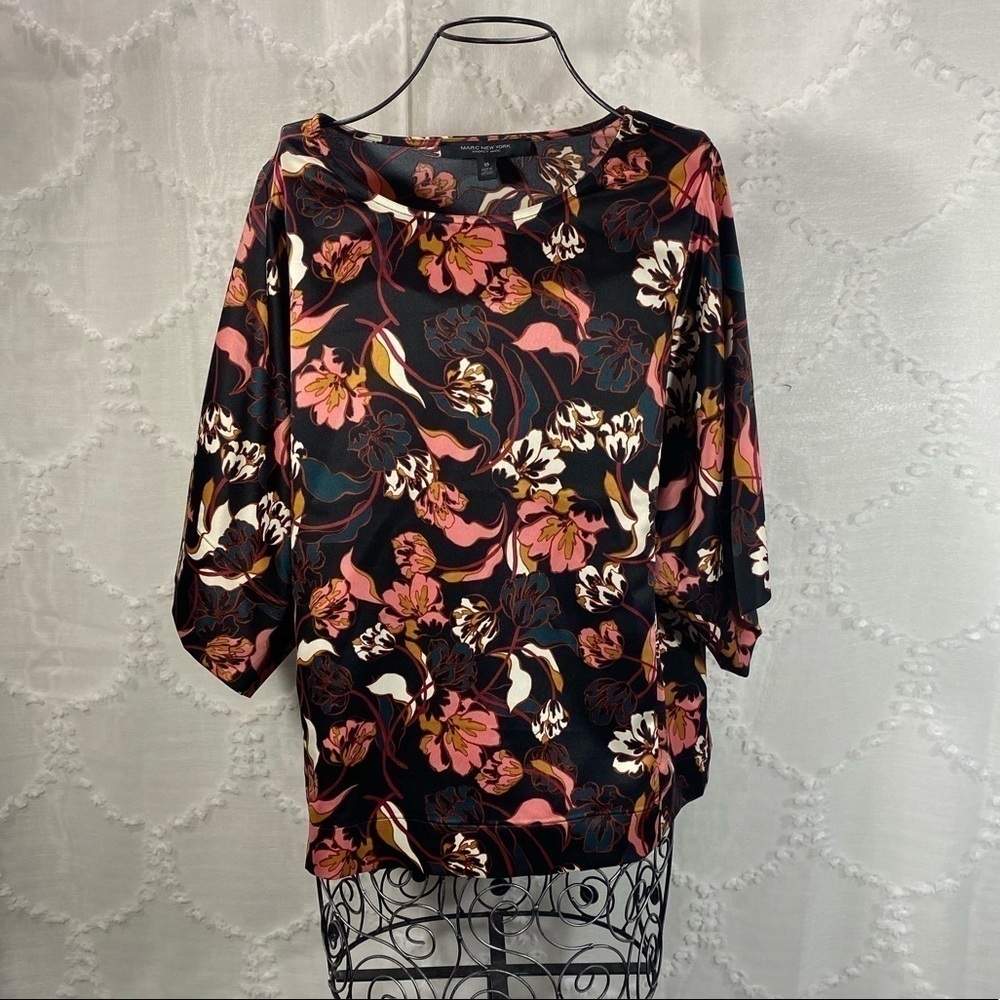Marc New York floral print kimono sleeve top size XS